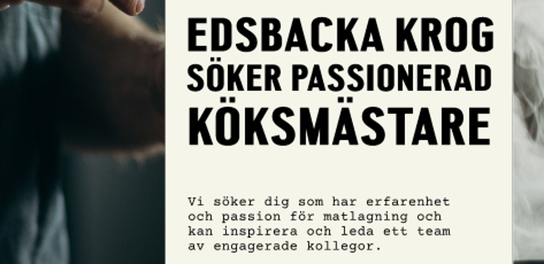 Jobba som Köksmästare hos Edsbacka Krog